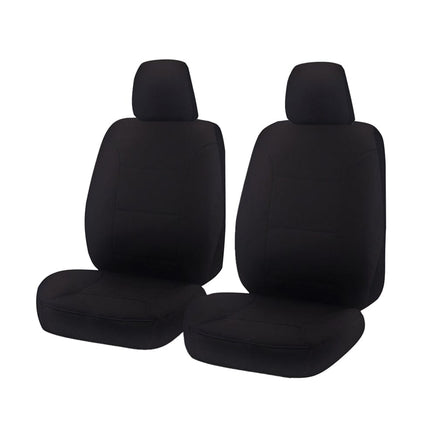 Seat Covers for FORD RANGER PX - PXII SERIES 10/2011 - ON SINGLE / SUPER / DUAL CAB FRONT 2 BUCKETS BLACK CHALLENGER Kings Warehouse 
