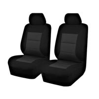 Seat Covers for FORD RANGER PX - PXII SERIES 10/2011 - ON SINGLE / SUPER / DUAL CAB FRONT 2 BUCKETS BLACK PREMIUM Kings Warehouse 