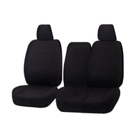 Seat Covers for HYUNDAI ILOAD TQ 1-5 08/2008 - 05/2021 SINGLE/CREW CAB UTILITY VAN FRONT BUCKET + _ BENCH WITH FOLD DOWN ARMREST BLACK CHALLENGER Kings Warehouse 