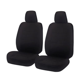 Seat Covers for ISUZU D-MAX 06/2012 - 06/2020 DUAL CAB CHASSIS UTILITY FRONT 2X BUCKETS BLACK CHALLENGER Kings Warehouse 