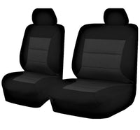 Seat Covers for MAZDA BT-50 B22P/Q-B32P/Q UP SERIES 10/2011 ? 2015 SINGLE CAB CHASSIS FRONT BUCKET + _ BENCH BLACK PREMIUM Kings Warehouse 