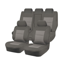 Seat Covers for MITSUBISHI OUTLANDER ZJ.ZK, ZL SERIES 11/2012 - 07/2021 4X4 SUV/WAGON 5 SEATERS FR GREY PREMIUM Kings Warehouse 