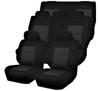 Seat Covers for MITSUBISHI OUTLANDER ZJ.ZK, ZL SERIES 11/2012 - 07/2021 4X4 SUV/WAGON 7 SEATERS FMR BLACK PREMIUM