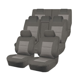 Seat Covers for MITSUBISHI OUTLANDER ZJ.ZK.ZL SERIES 11/2012 - 07/2021 4X4 SUV/WAGON 7 SEATERS FMR GREY PREMIUM Kings Warehouse 