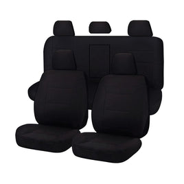 Seat Covers for MITSUBISHI TRITON FR ML-MN SERIES 06/2006 ? 2015 DUAL CAB UTILITY FR BLACK ALL TERRAIN Kings Warehouse 