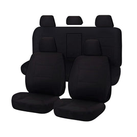 Seat Covers for MITSUBISHI TRITON FR ML-MN SERIES 06/2006 ? 2015 DUAL CAB UTILITY FR BLACK CHALLENGER Kings Warehouse 