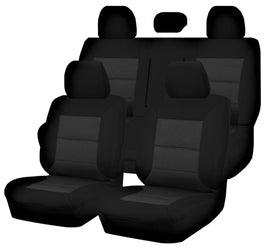 Seat Covers for MITSUBISHI TRITON FR ML-MN SERIES 06/2006 ? 2015 DUAL CAB UTILITY FR BLACK PREMIUM Kings Warehouse