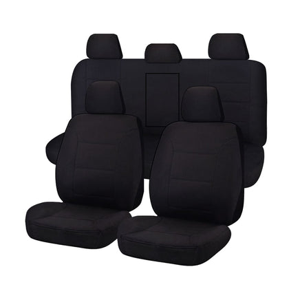 Seat Covers for MITSUBISHI TRITON FR MQ SERIES 01/2015 - ON DUAL CAB UTILITY FR BLACK ALL TERRAIN Kings Warehouse 