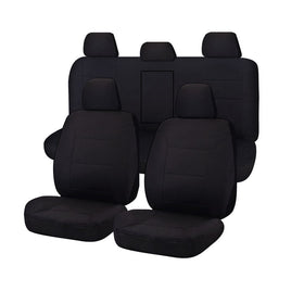Seat Covers for MITSUBISHI TRITON FR MQ SERIES 01/2015 - ON DUAL CAB UTILITY FR BLACK CHALLENGER Kings Warehouse 