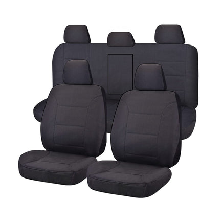 Seat Covers for MITSUBISHI TRITON FR MQ SERIES 01/2015 - ON DUAL CAB UTILITY FR CHARCOAL CHALLENGER Kings Warehouse 