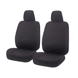 Seat Covers for MITSUBISHI TRITON MQ SERIES 01/2015 - ON DUAL / CLUB CAB UTILITY FRONT 2X BUCKETS CHARCOAL CHALLENGER Kings Warehouse 