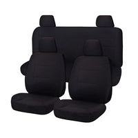 Seat Covers for NISSAN NAVARA D23 SERIES 1-2 NP300 03/2015 - 10/2017 DUAL CAB FR BLACK CHALLENGER Kings Warehouse 