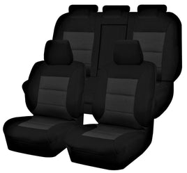 Seat Covers for TOYOTA COROLLA ZRE182R 10/2012 - 05/2018 5 DOOR HATCH FR BLACK PREMIUM Kings Warehouse 