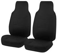 Seat Covers for TOYOTA HI ACE TRH-KDH SERIES 03/2005 - 01/2019 LWB SINGLE / CREW CAB / COMMUTER BUS FRONT 2X HIGH BUCKETS BLACK ALL TERRAIN