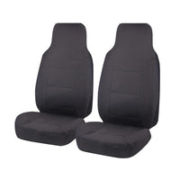 Seat Covers for TOYOTA HI ACE TRH-KDH SERIES 03/2005 - 01/2019 LWB SINGLE / CREW CAB / COMMUTER BUS FRONT 2X HIGH BUCKETS CHARCOAL ALL TERRAIN Kings Warehouse 