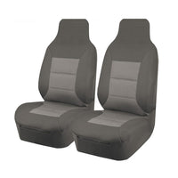 Seat Covers for TOYOTA HI ACE TRH-KDH SERIES 03/2005 - 01/2019 LWB SINGLE / CREW CAB / COMMUTER BUS FRONT 2X HIGH BUCKETS GREY PREMIUM Kings Warehouse 