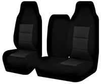 Seat Covers for TOYOTA HI ACE TRH-KDH SERIES 03/2005 - 2015 LWB UTILITY VAN FRONT HIGH BUCKET + _ BENCH WITH FOLD DOWN ARMREST/TRAY BLACK PREMIUM