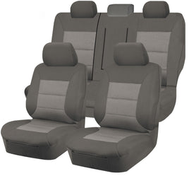 Seat Covers for TOYOTA HIACE CREW VAN LWB 02/2019 -ON 2 ROWS PREMIUM GREY Kings Warehouse 