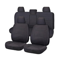 Seat Covers for TOYOTA HILUX 08/2015 - ON DUAL CAB UTILITY FR 40/60 SPLIT BASE WITH A/REST CHARCOAL ALL TERRAIN Kings Warehouse 