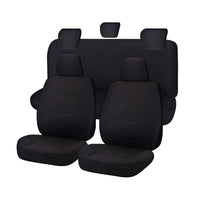 Seat Covers for TOYOTA HILUX SR - SR5 4X4 KUN26R - GGN25R 04/2005 - 06/2015 S DUAL CAB UTILITY FR BLACK ALL TERRAIN Kings Warehouse 