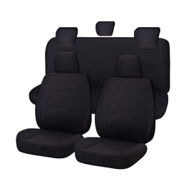 Seat Covers for TOYOTA HILUX SR - SR5 4X4 KUN26R - GGN25R 04/2005 - 06/2015 S DUAL CAB UTILITY FR BLACK CHALLENGER Kings Warehouse 