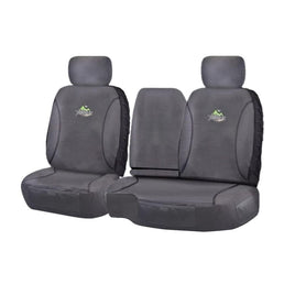 Seat Covers for TOYOTA LANDCRUISER 100 SERIES 1998 - 2015 STANDARD HZJ-FZJ105R FRONT BUCKET + _ BENCH WITH FOLD DOWN ARMREST/CUP HOLDER CHARCOAL TRAILBLAZER Kings Warehouse 