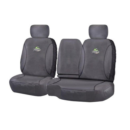 Seat Covers for TOYOTA LANDCRUISER 100 SERIES 1998 - 2015 STANDARD HZJ-FZJ105R FRONT BUCKET + _ BENCH WITH FOLD DOWN ARMREST/CUP HOLDER CHARCOAL TRAILBLAZER Kings Warehouse 