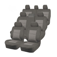 Seat Covers for TOYOTA LANDCRUISER 200 SERIES GXL - 60TH ANNIVERSARY VDJ200R-UZJ200R-URJ202R 11/2007 - 06/2021 4X4 SUV/WAGON 8 SEATERS FMR GREY PREMIUM