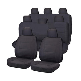 Seat Covers for TOYOTA LANDCRUISER 200 SERIES GXL - 60TH ANNIVERSARY VDJ200R-UZJ200R-URJ202R 11/2008 - ON 4X4 SUV/WAGON 8 SEATERS FMR CHARCOAL ALL TERRAIN Kings Warehouse 
