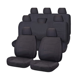 Seat Covers for TOYOTA LANDCRUISER 200 SERIES GXL - 60TH ANNIVERSARY VDJ200R-UZJ200R-URJ202R 11/2008 - ON 4X4 SUV/WAGON 8 SEATERS FMR CHARCOAL CHALLENGER Kings Warehouse 