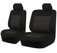 Seat Covers for TOYOTA LANDCRUISER 60.70.80 SERIES HZJ-HDJ-FZJ 1981 - 2010 TROOP CARRIER 4X4 SINGLE CAB CHASSIS FRONT BUCKET + _ BENCH BLACK PREMIUM