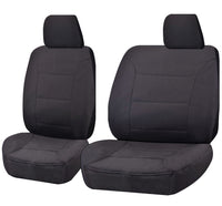Seat Covers for TOYOTA LANDCRUISER 60.70.80 SERIES HZJ-HDJ-FZJ 1981 - 2010 TROOP CARRIER 4X4 SINGLE CAB CHASSIS FRONT BUCKET + _ BENCH CHARCOAL ALL TERRAIN Kings Warehouse 