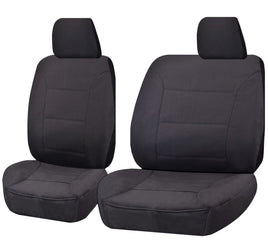 Seat Covers for TOYOTA LANDCRUISER 60.70.80 SERIES HZJ-HDJ-FZJ 1981 - 2010 TROOP CARRIER 4X4 SINGLE CAB CHASSIS FRONT BUCKET + _ BENCH CHARCOAL CHALLENGER Kings Warehouse