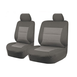 Seat Covers for TOYOTA LANDCRUISER 70 SERIES VDJ 05/2007 - ON SINGLE / DUAL CAB FRONT BUCKET + _ BENCH GREY PREMIUM Kings Warehouse 