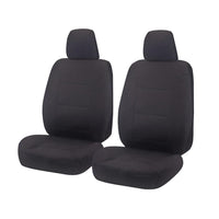 Seat Covers for TOYOTA LANDCRUISER 70 SERIES VDJ 05/2008 - ON SINGLE / DUAL CAB FRONT 2X BUCKETS CHARCOAL ALL TERRAIN Kings Warehouse 