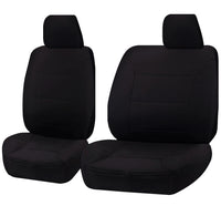 Seat Covers for TOYOTA LANDCRUISER 70 SERIES VDJ 05/2008 - ON SINGLE / DUAL CAB FRONT BUCKET + _ BENCH BLACK ALL TERRAIN Kings Warehouse 