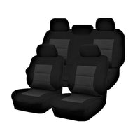 Seat Covers for VOLKWAGEN AMAROK 2H SERIES 02/2011 ? ON DUAL CAB FR BLACK PREMIUM Kings Warehouse 
