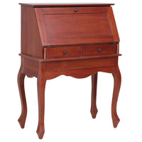 Secretary Desk Brown 78x42x103 cm Solid Mahogany Wood Office Supplies Kings Warehouse 