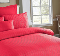 Seersucker Super King Size Quilt/Doona/Duvet Cover Set - Red Kings Warehouse 