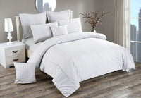 Seersucker Super King Size White Duvet Doona Quilt Cover Set Kings Warehouse 