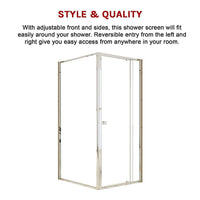 Semi Frameless Shower Screen (82~90)x 195cm & (98~101)x 195cm Side AS/NZS Glass Kings Warehouse 