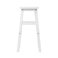 Set of 2 Beech Wood Bar Stools - White Kings Warehouse 