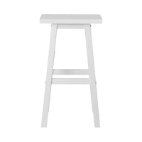 Set of 2 Beech Wood Bar Stools - White Kings Warehouse 