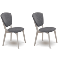 Set of 2 Dining Chair Solid hardwood White Wash