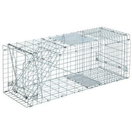 Set of 2 Humane Animal Trap Cage 66 x 23 x 25cm - Silver Kings Warehouse 