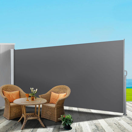 Set of 2 Instahut Side Awning Sun Shade Outdoor Blinds Retractable Screen 1.8X3M GR New Arrivals Kings Warehouse 