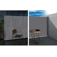 Set of 2 Instahut Side Awning Sun Shade Outdoor Blinds Retractable Screen 1.8X3M GR New Arrivals Kings Warehouse 