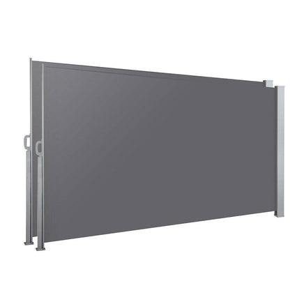Set of 2 Instahut Side Awning Sun Shade Outdoor Blinds Retractable Screen 1.8X3M GR New Arrivals Kings Warehouse 