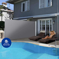 Set of 2 Instahut Side Awning Sun Shade Outdoor Blinds Retractable Screen 1.8X3M GR New Arrivals Kings Warehouse 