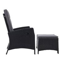 Set of 2 Sun lounge Recliner Chair Wicker Lounger Sofa Day Bed Outdoor Chairs Patio Furniture Garden Cushion Ottoman Gardeon Outdoor Kings Warehouse 